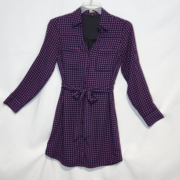 Express Printed Pattern Shirt Dress with Sash Size S - Picture 1 of 15